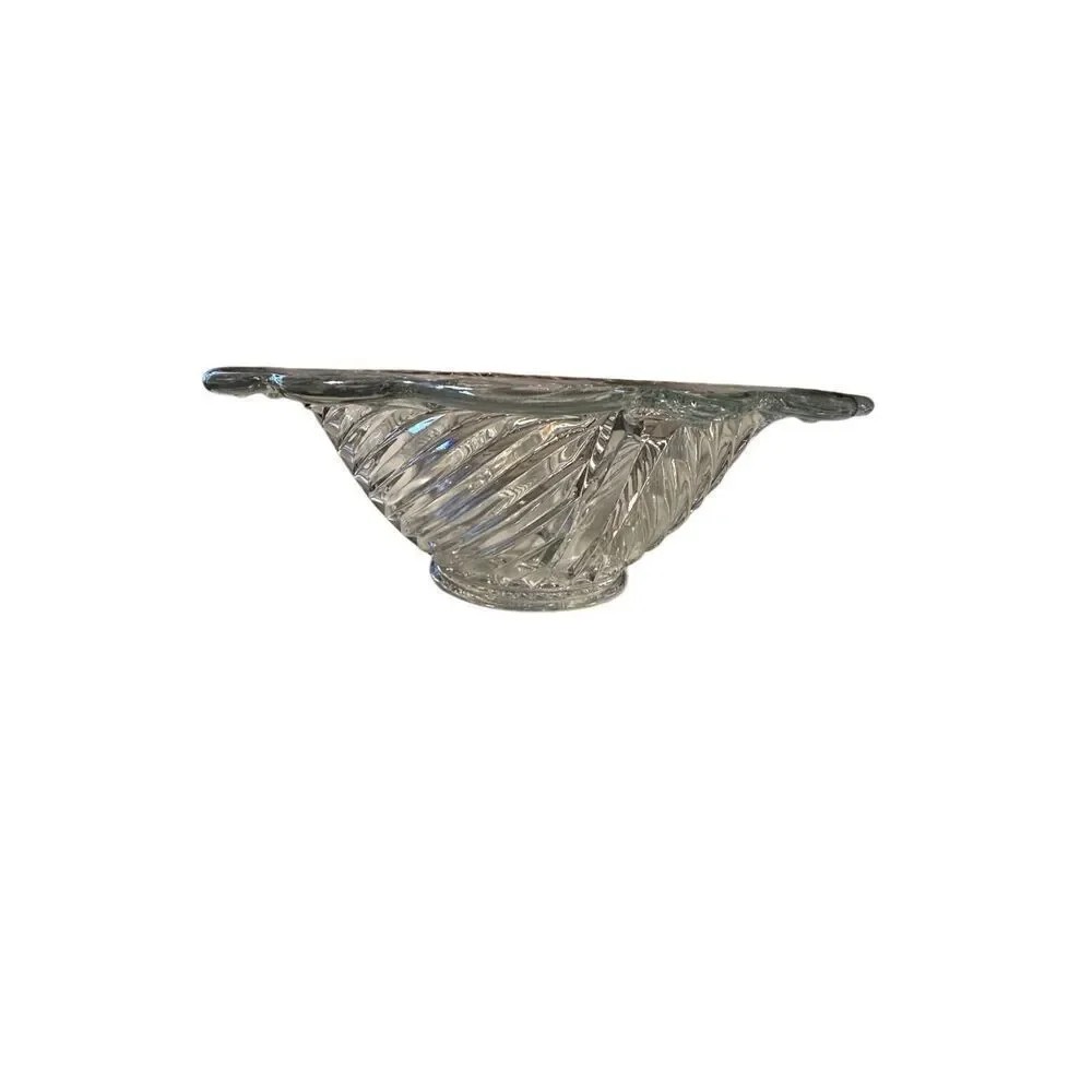 Vintage Clear Indian Swirled Design Glass Bowl